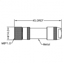 Assembly Connector, A Code - M8 3pins A code female straight metal assembly connector, shielded